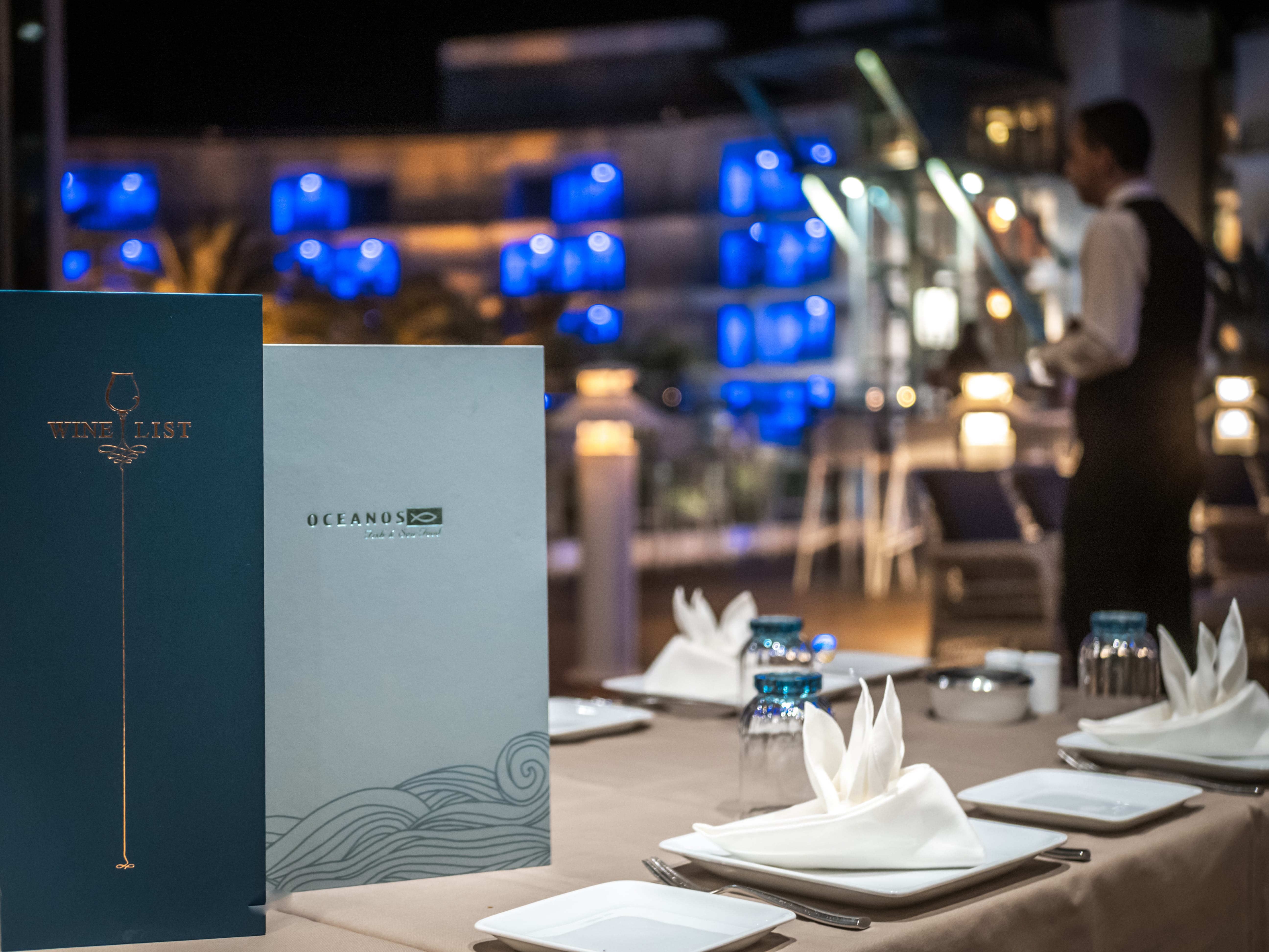 a table with a few business cards